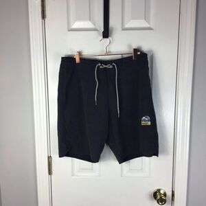 Vissla Swim Trunks Men Size 32 Black SurfBoard Shorts Swimwear Drawstring